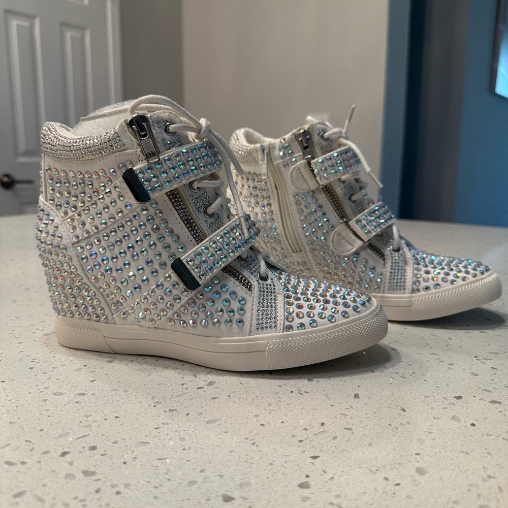 INC Rhinestone Women's Wedge Sneakers